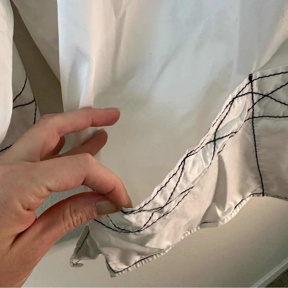 Tory Burch diamond-stitch poplin tunic SZ US 10 - Picture 8 of 12